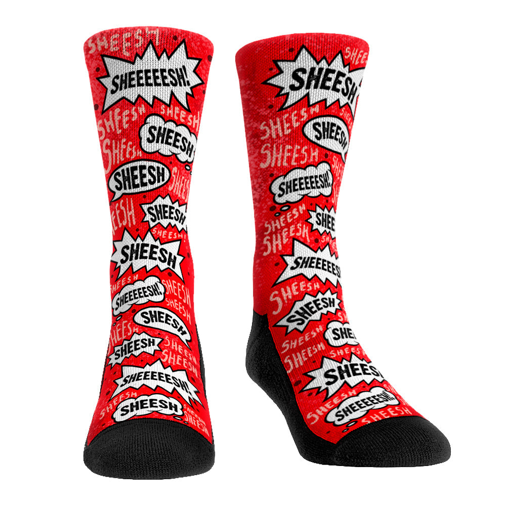 Sheesh! (Red) Crew Socks