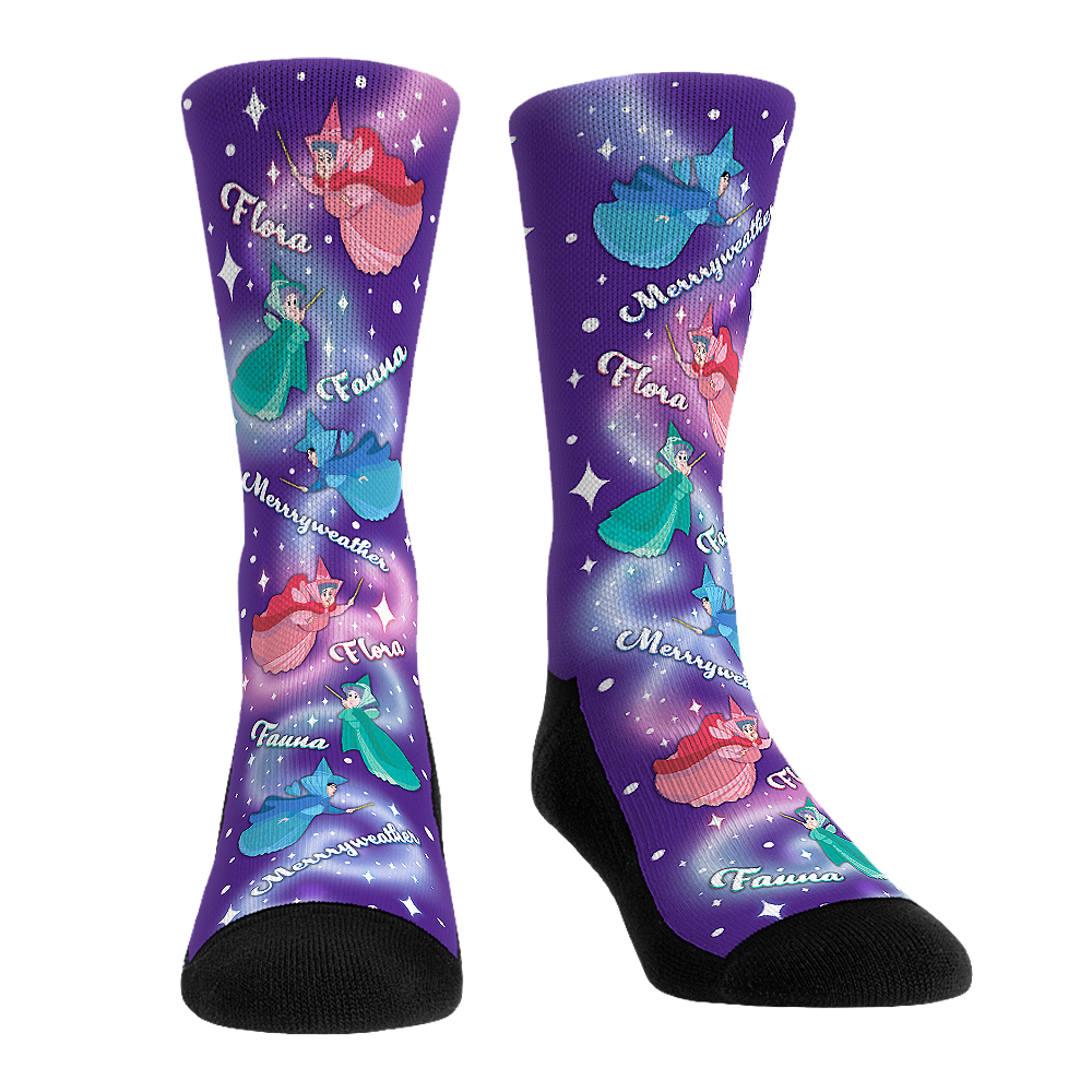 Sleeping Beauty - Fairies All-Over Crew Socks