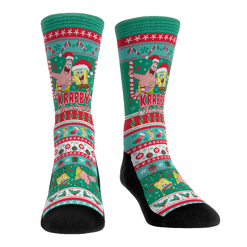 SpongeBob SquarePants - Krabby Christmas Tacky Sweater Crew Socks