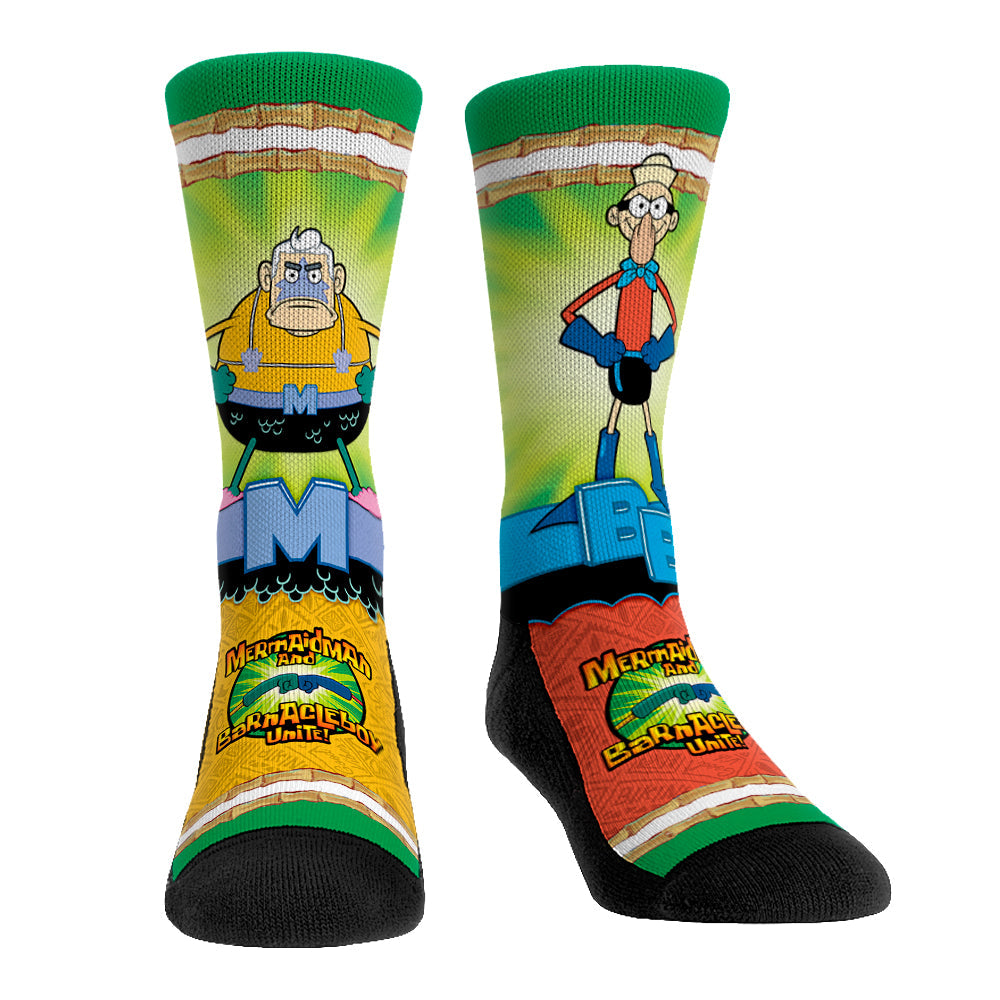 SpongeBob SquarePants - Mermaid Man & Barnacle Boy - Showtime Crew Socks