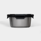 Genicook Square Stainless Steel Food Container with Glass Lid