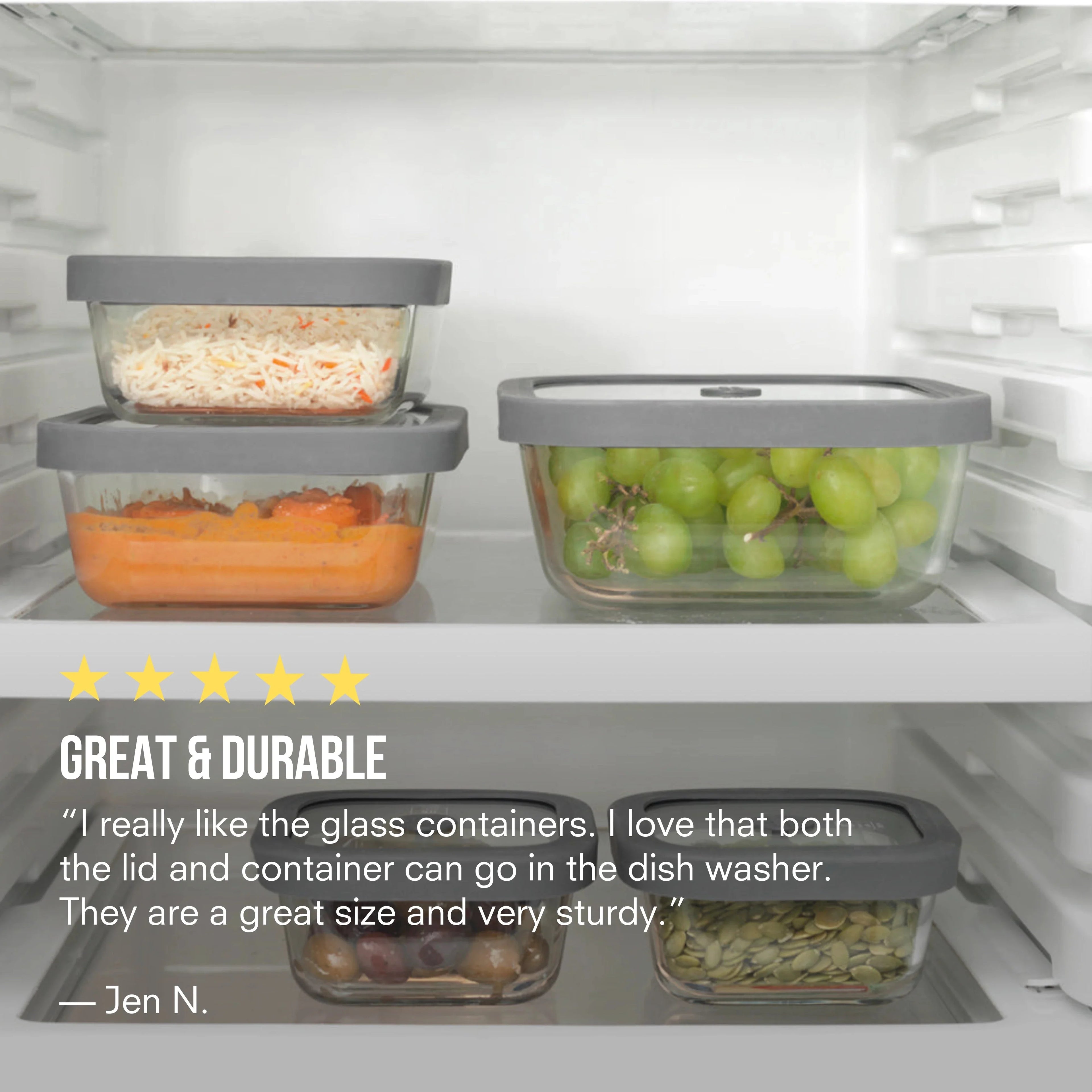 Square Glass Food Storage Containers