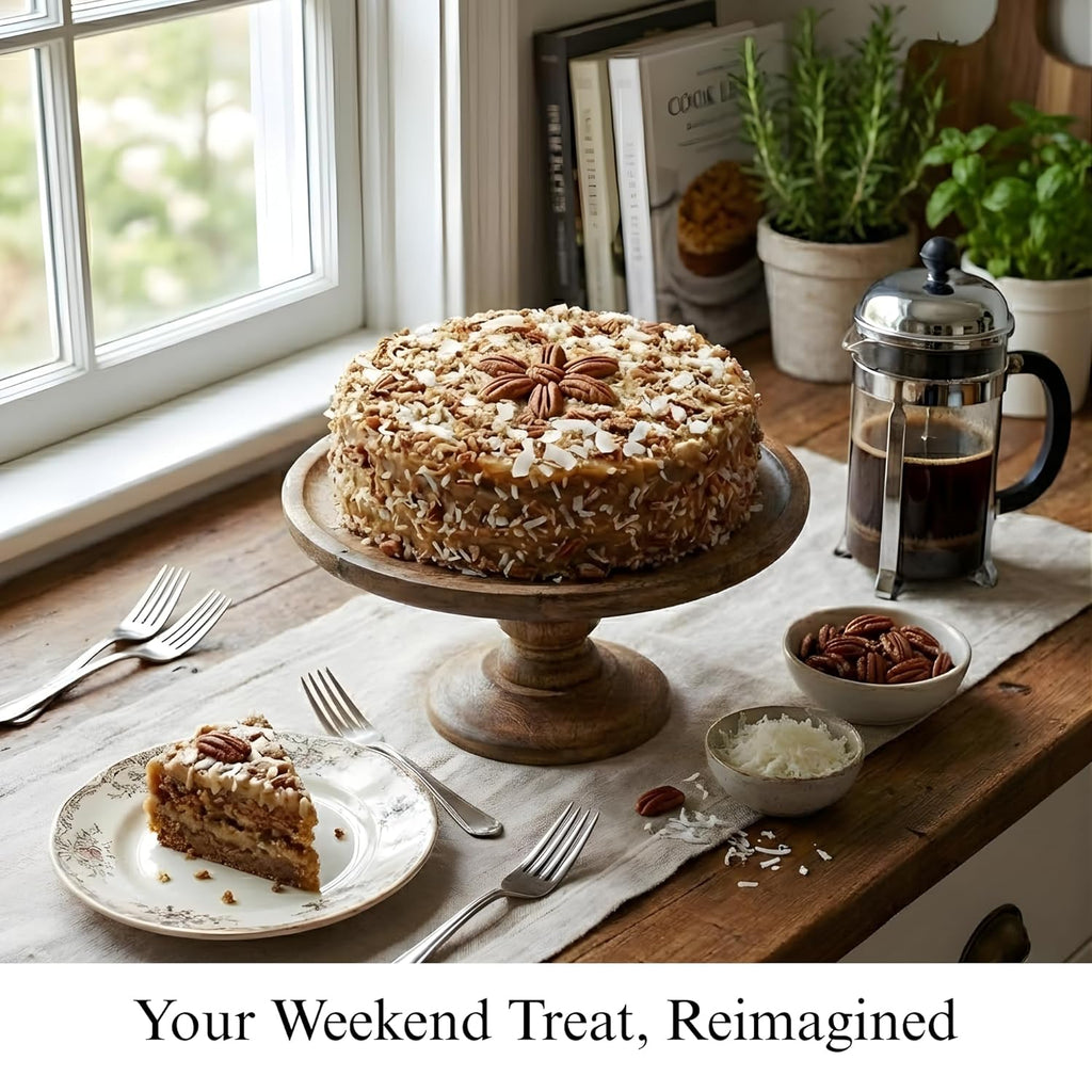 Andy Anand Sugar - Free German Chocolate Cake, 2.4 lb – Belgian Cocoa, Coconut - Pecan Filling, Keto & Diabetic - Friendly Birthday Gift Box