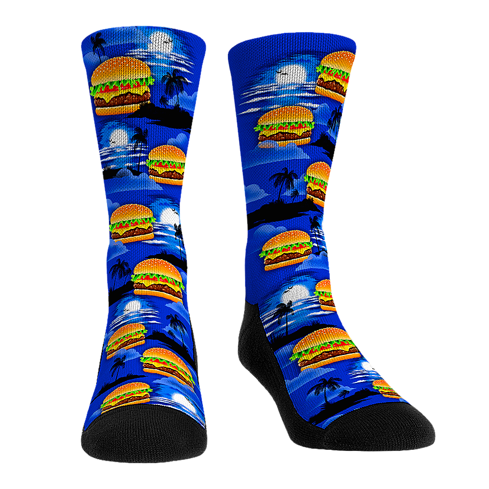 Cheeseburger in Paradise Crew Socks