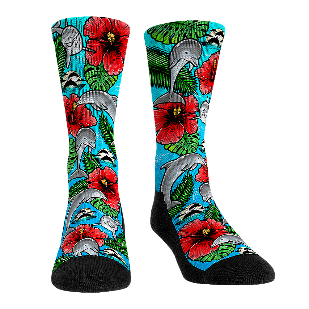 Dolphin Floral Crew Socks
