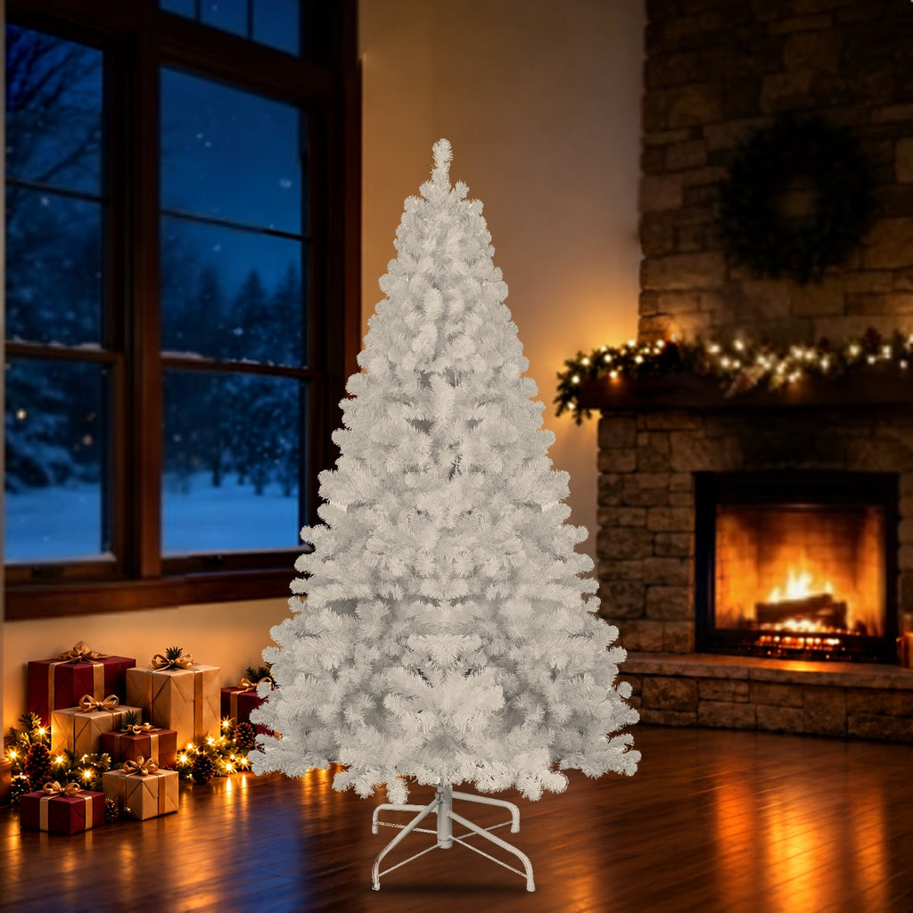 Artificial Christmas tree shown in a holiday room