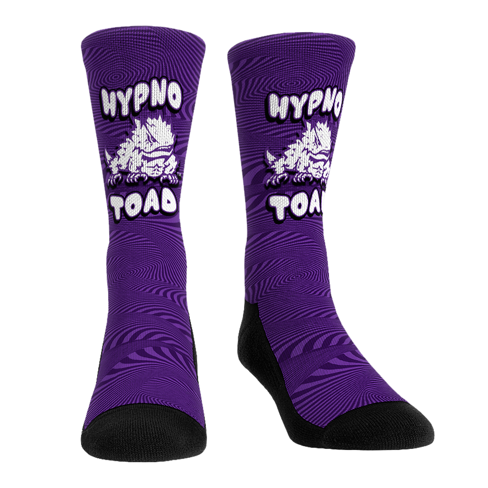 TCU Horned Frogs - HypnoToad (Purple Swirl) Crew Socks