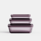 Genicook Tinted Rectangular Glass Container Set