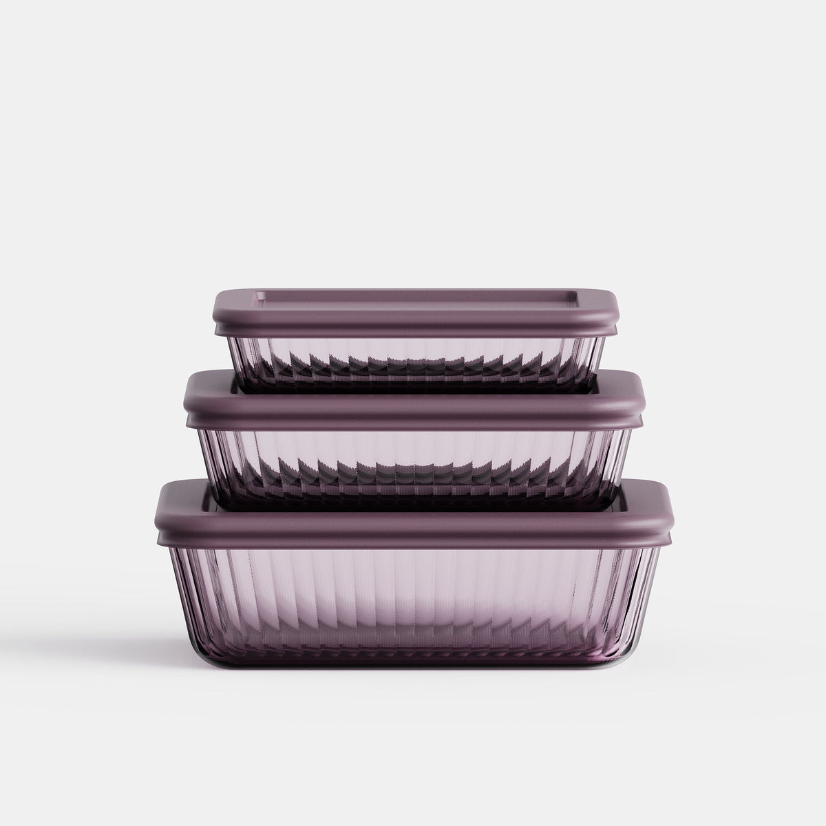Genicook Tinted Rectangular Glass Container Set