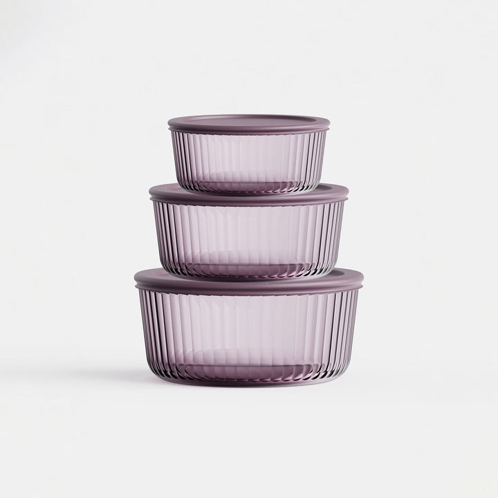 Genicook Tinted Round Glass Container Set