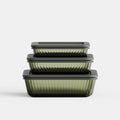 Genicook Tinted Rectangular Glass Container Set