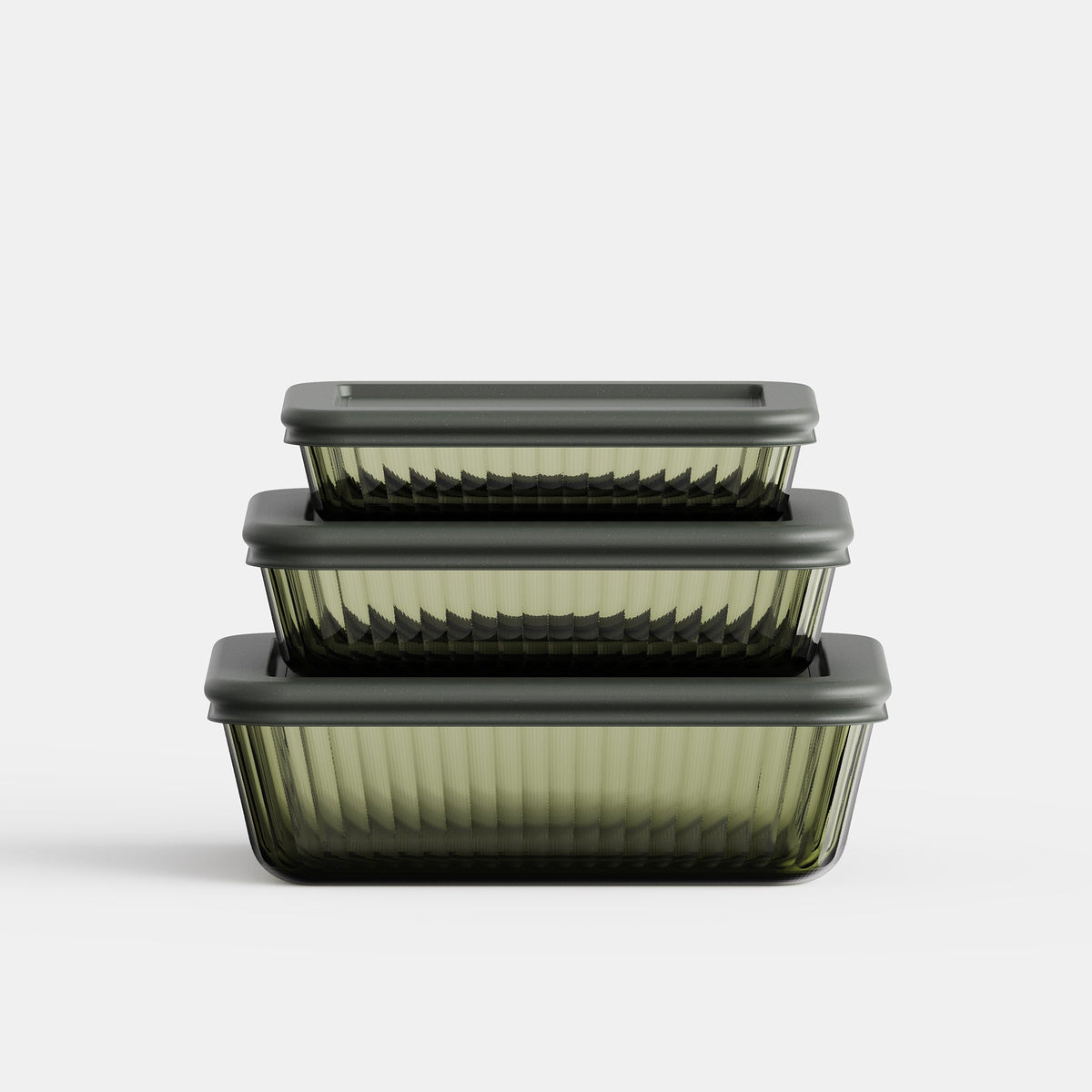 Genicook Tinted Rectangular Glass Container Set