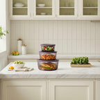 Genicook Tinted Round Glass Container Set