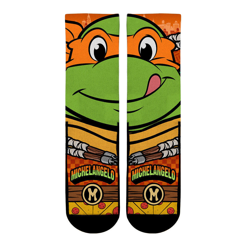 Teenage Mutant Ninja Turtles - Michelangelo - Split Face Crew Socks