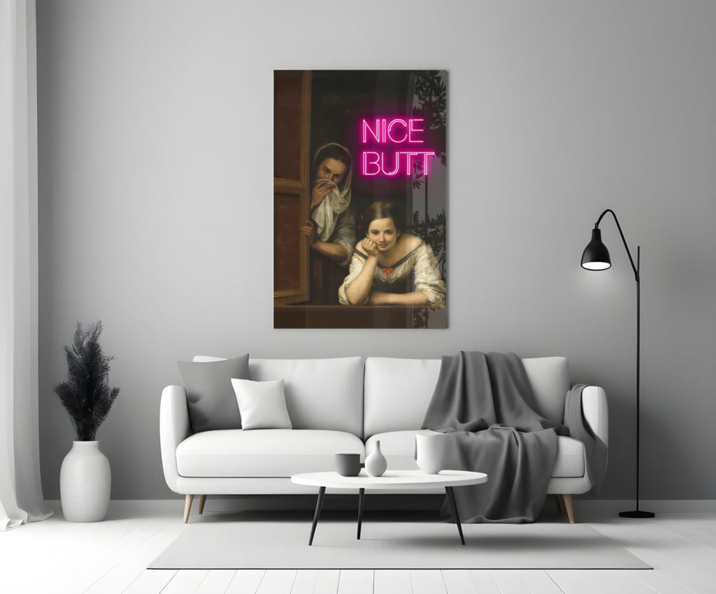 WONDERWALL ‘L’Atelier Fun Collection’ Window Scene with Pink Neon-Style Lettering Glass Wall Art