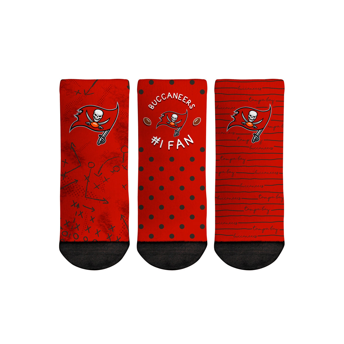 Tampa Bay Buccaneers - Number 1 Fan 3-Pack (Toddler) Socks