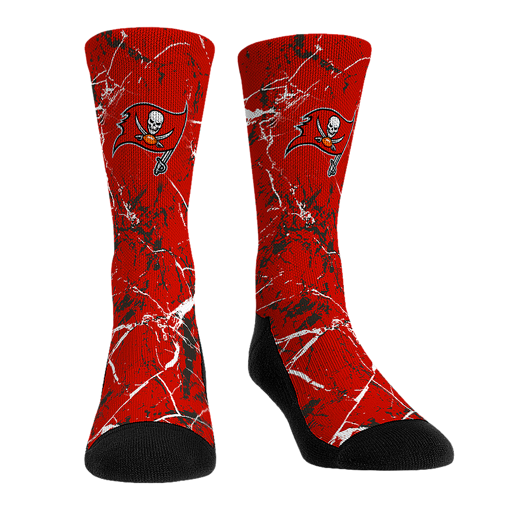 Tampa Bay Buccaneers - Cracked Marble Crew Socks