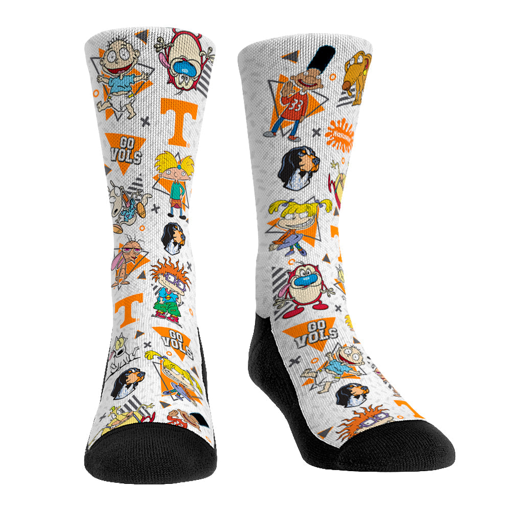 Tennessee Volunteers - 90s Nickelodeon Characters All-Over Crew Socks