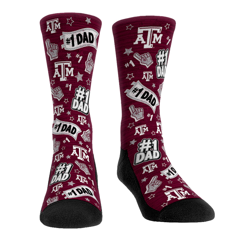 Texas A&M Aggies - #1 Dad Crew Socks