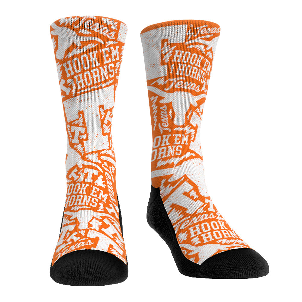 Texas Longhorns - Logo Sketch Crew Socks