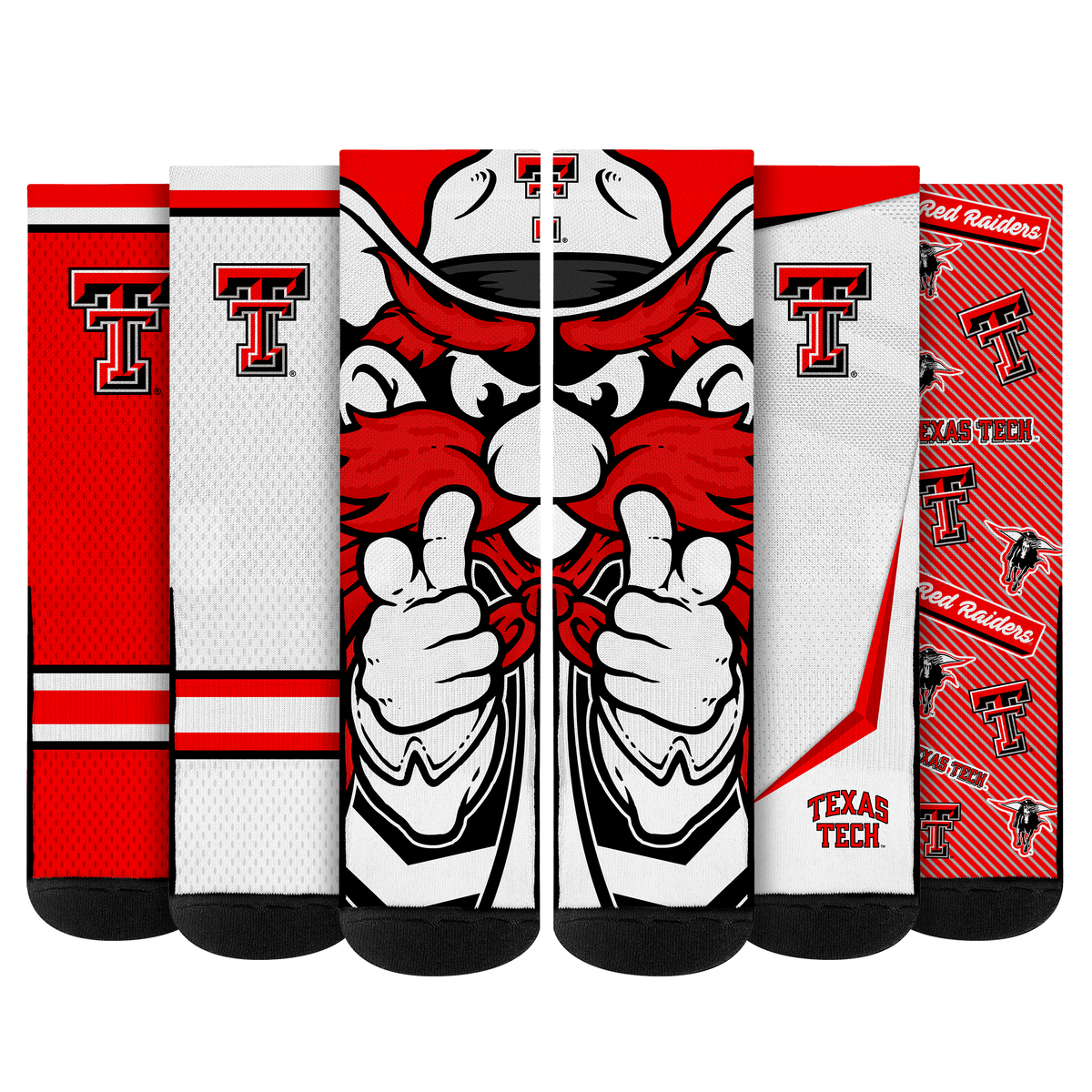 Texas Tech Red Raiders - Super Fan Crew Socks 5-Pack