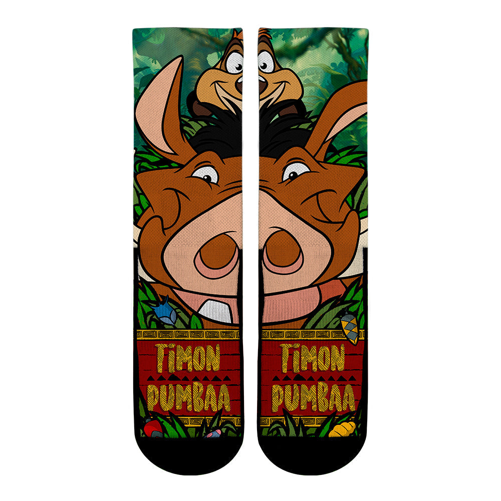 The Lion King - Timon & Pumbaa - Split Face Crew Socks