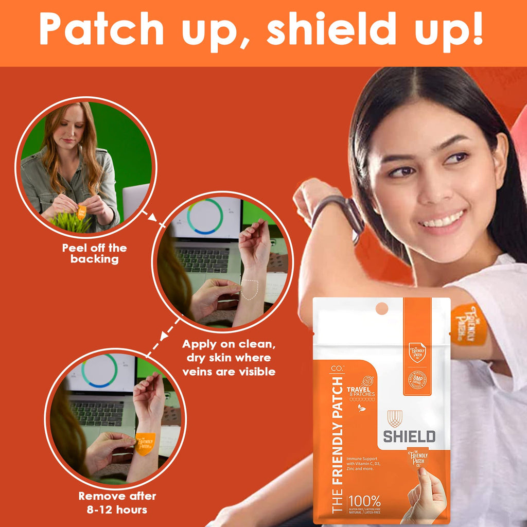 Shield Wellness: 12 - Hour High - Potency Immunity Patches - 8 Pack