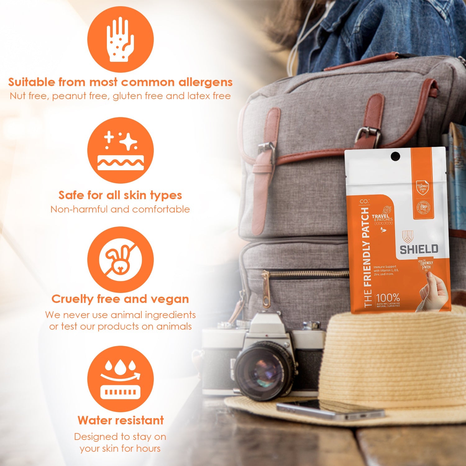 Shield Wellness: 12 - Hour High - Potency Immunity Patches - 8 Pack