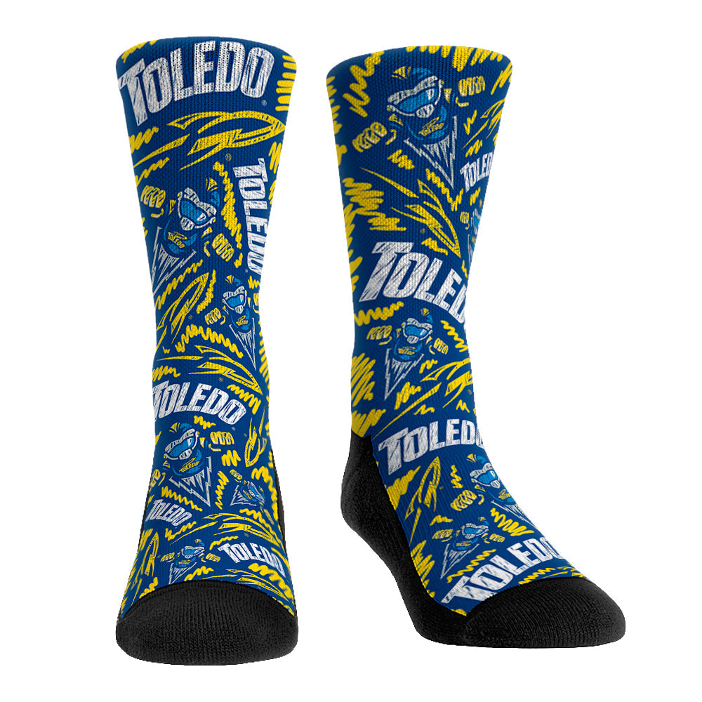 Toledo Rockets - Logo Sketch Crew Socks