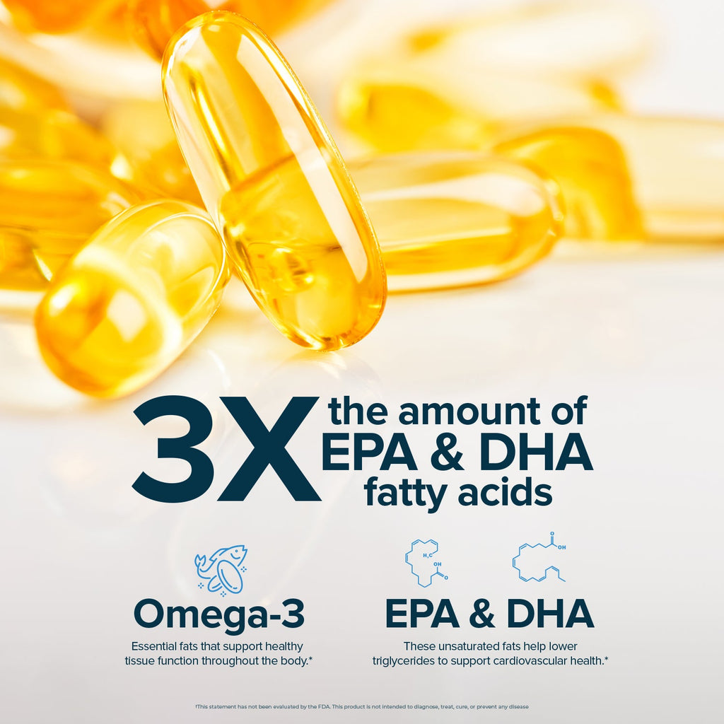 Triple Strength Omega-3 Fish Oil with EPA & DHA - 180 Softgels