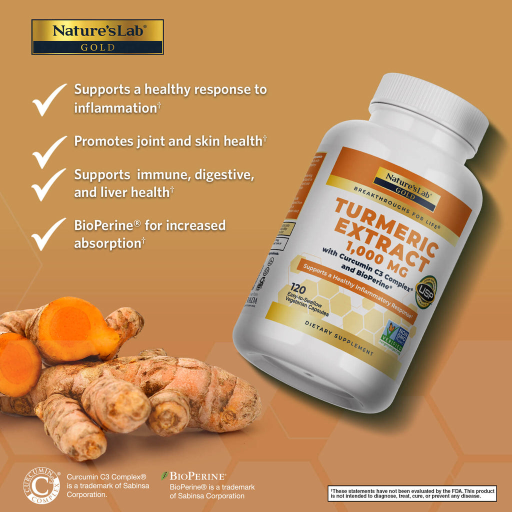 Gold Turmeric Extract with Curcumin C3 Complex and BioPerine  - 120 Capsules