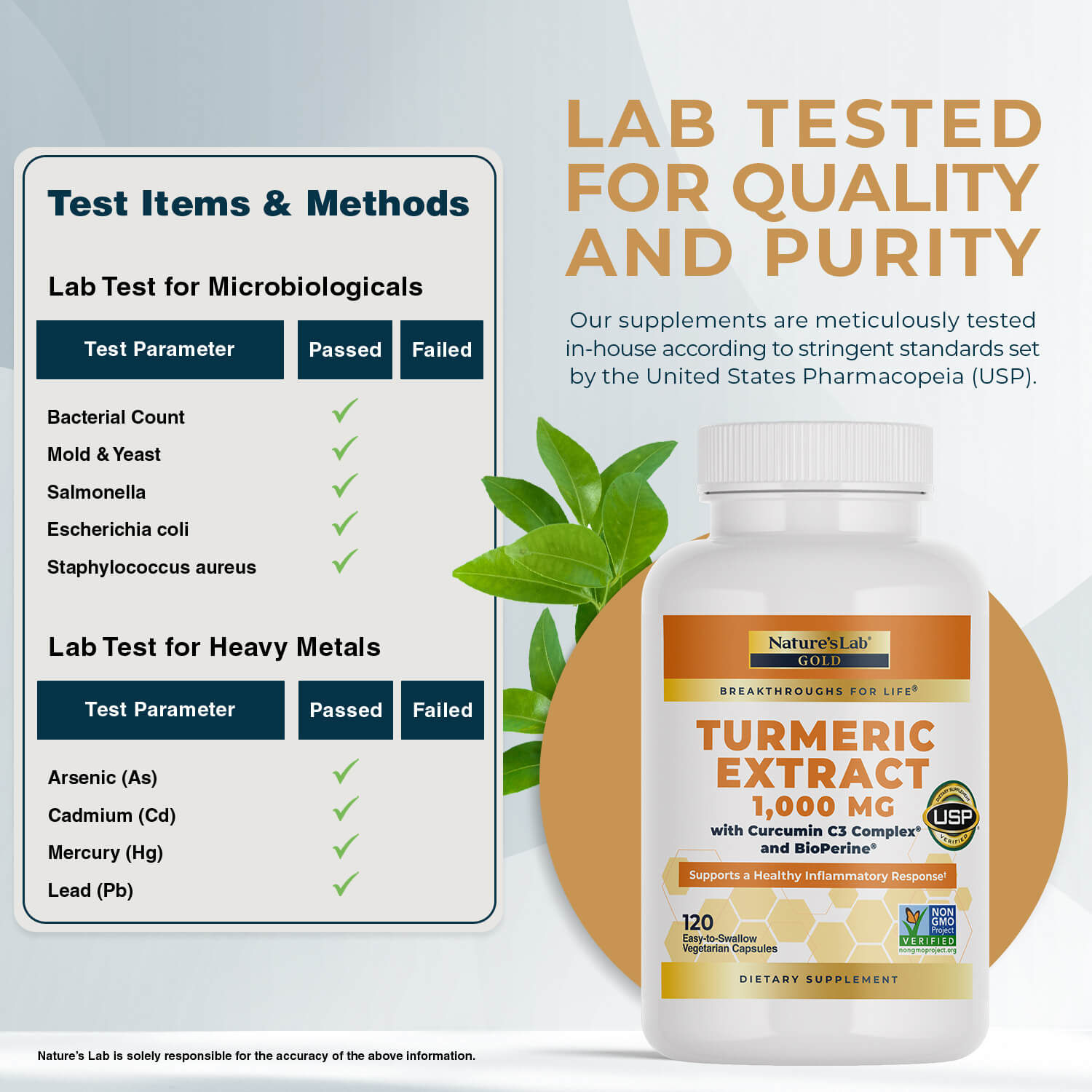 Gold Turmeric Extract with Curcumin C3 Complex and BioPerine  - 120 Capsules