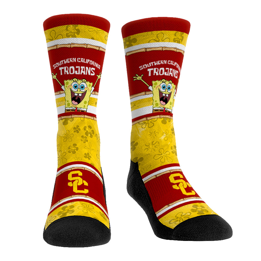 USC Trojans - SpongeBob SquarePants Tiki Stripe Crew Socks