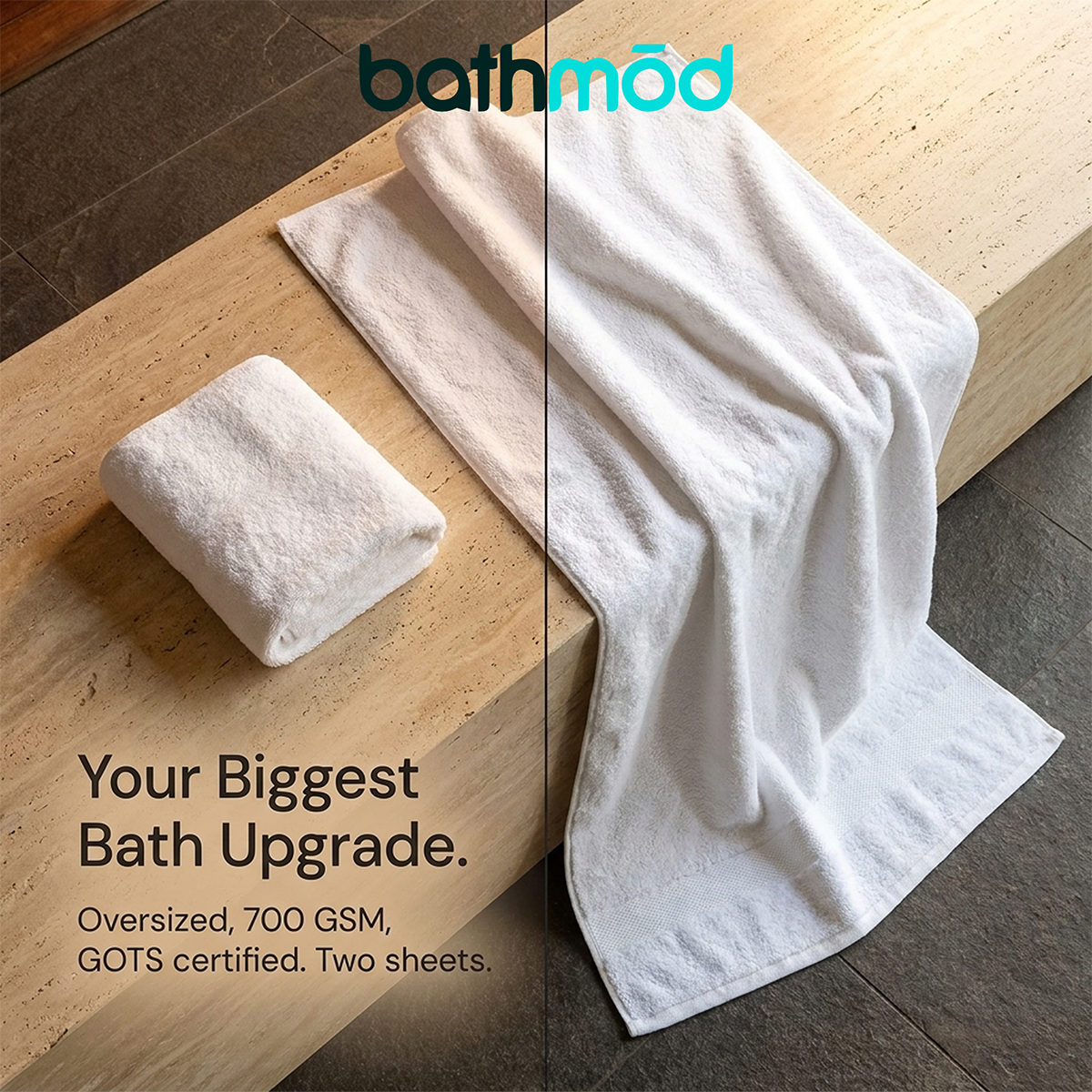 Luxury Organic Bath Sheets (Two Pack) - GOTS Certified, Soft, Eco - Friendly