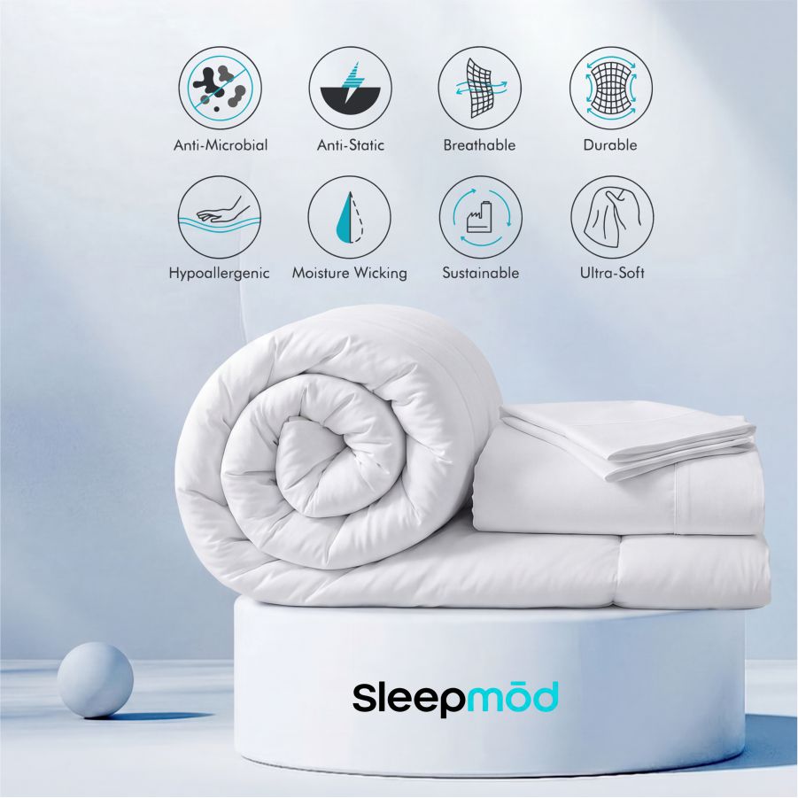 Cooling Comforter Set – Temperature - Regulating Eucalyptus Silk Comforter & Pillow Shams