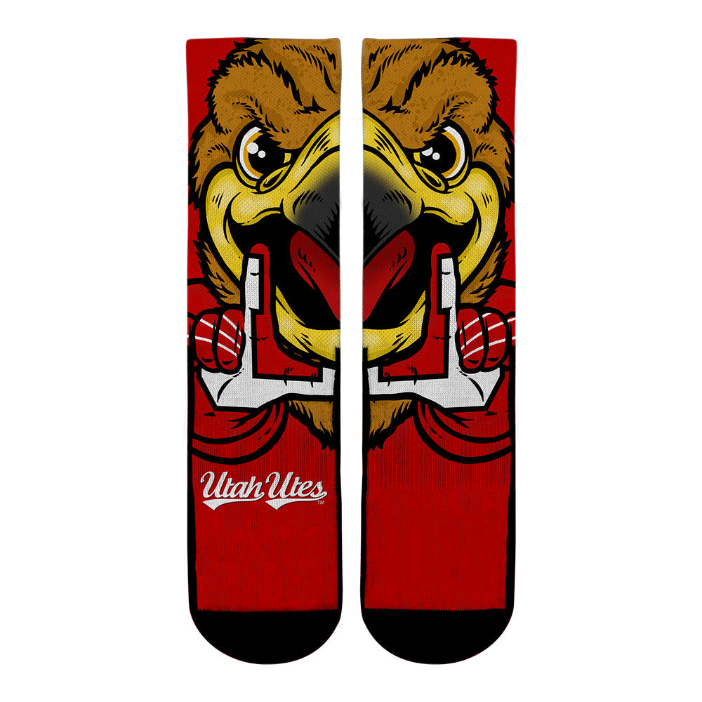 Utah Utes - Swoop Mascot Crew Socks