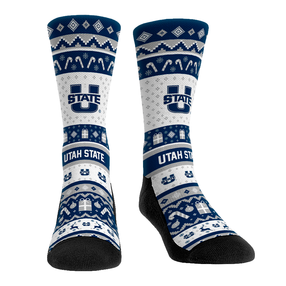Utah State Aggies - Tacky Sweater Crew Socks