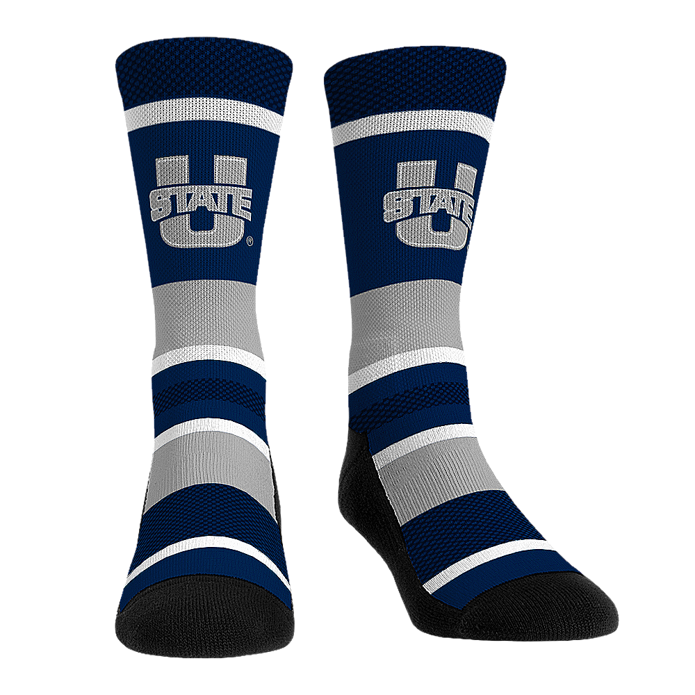 Utah State Aggies - Tech Stripe Crew Socks