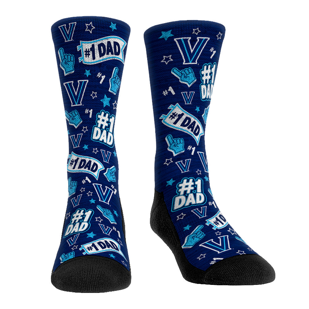 Villanova Wildcats - #1 Dad Crew Socks