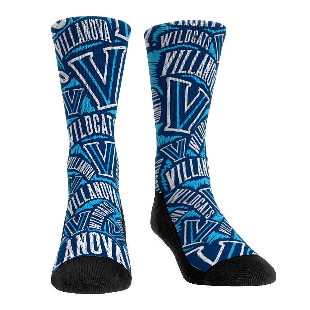 Villanova Wildcats - Logo Sketch Crew Socks