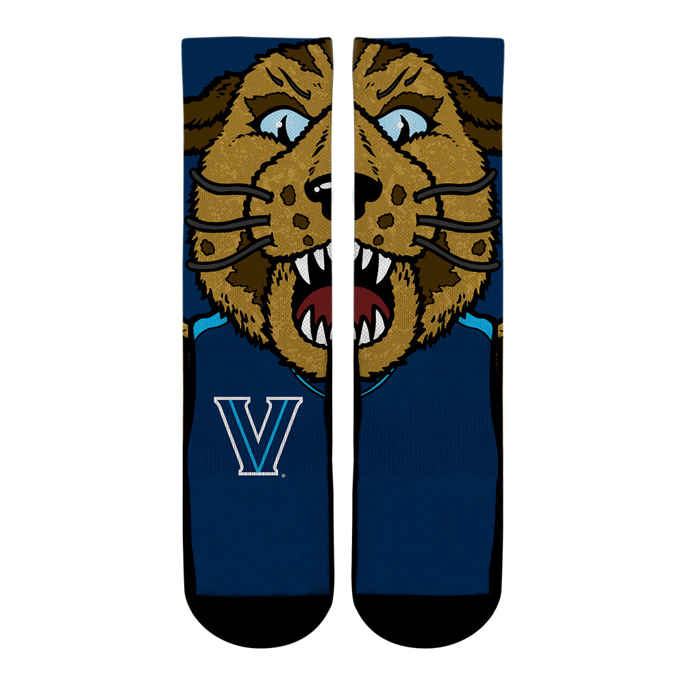 Villanova Wildcats - Will D. Cat Mascot Crew Socks