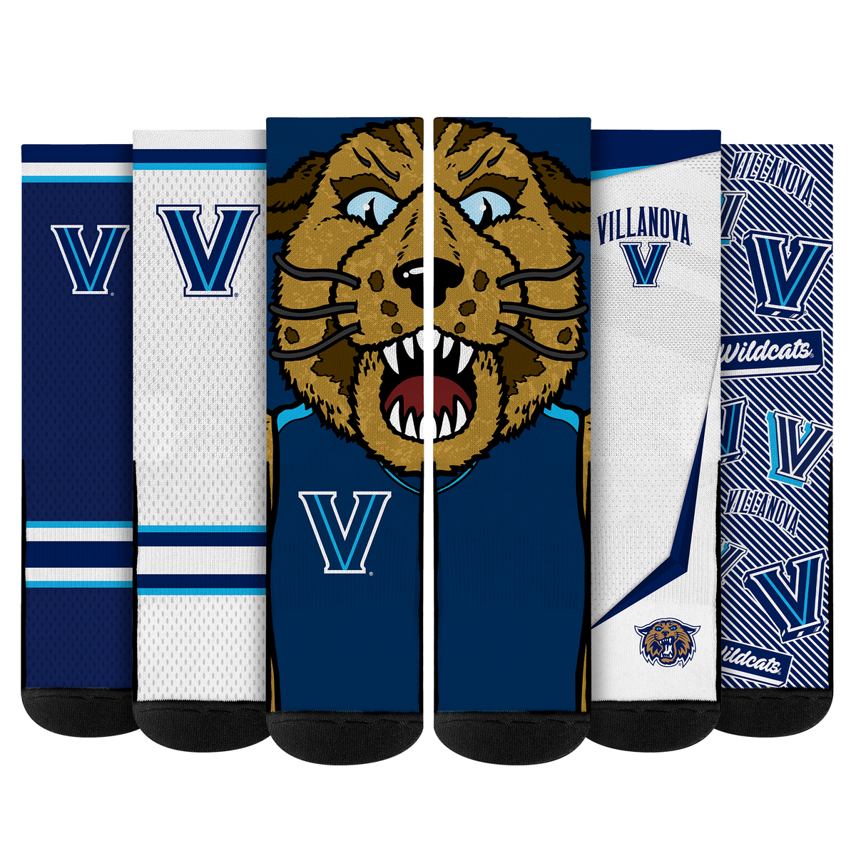 Villanova Wildcats - Super Fan Crew Socks 5-Pack