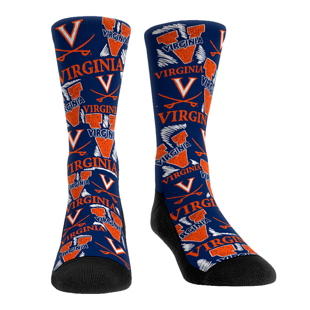 Virginia Cavaliers - Logo Sketch Crew Socks