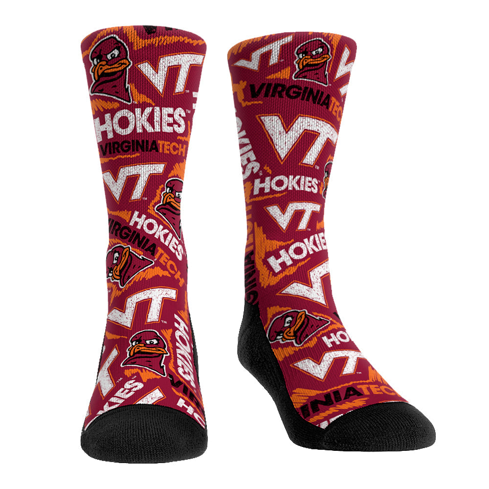 Virginia Tech Hokies - Logo Sketch Crew Socks