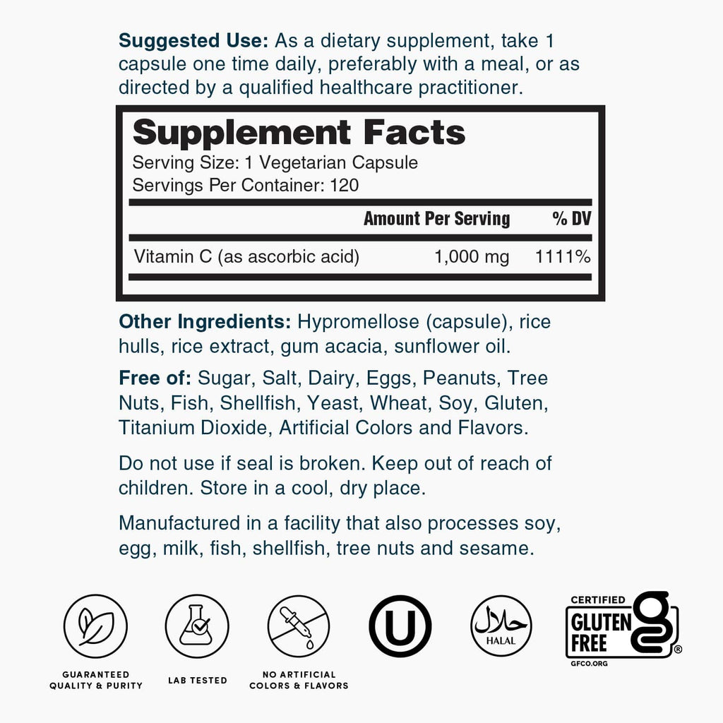 Vitamin C 1,000mg - 120 Capsules