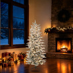 Artificial Christmas tree shown in a holiday room