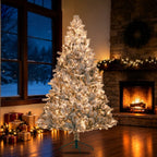 Artificial Christmas tree shown in a holiday room