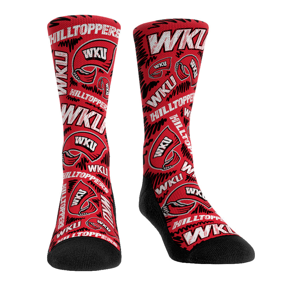 Western Kentucky Hilltoppers - Logo Sketch Crew Socks