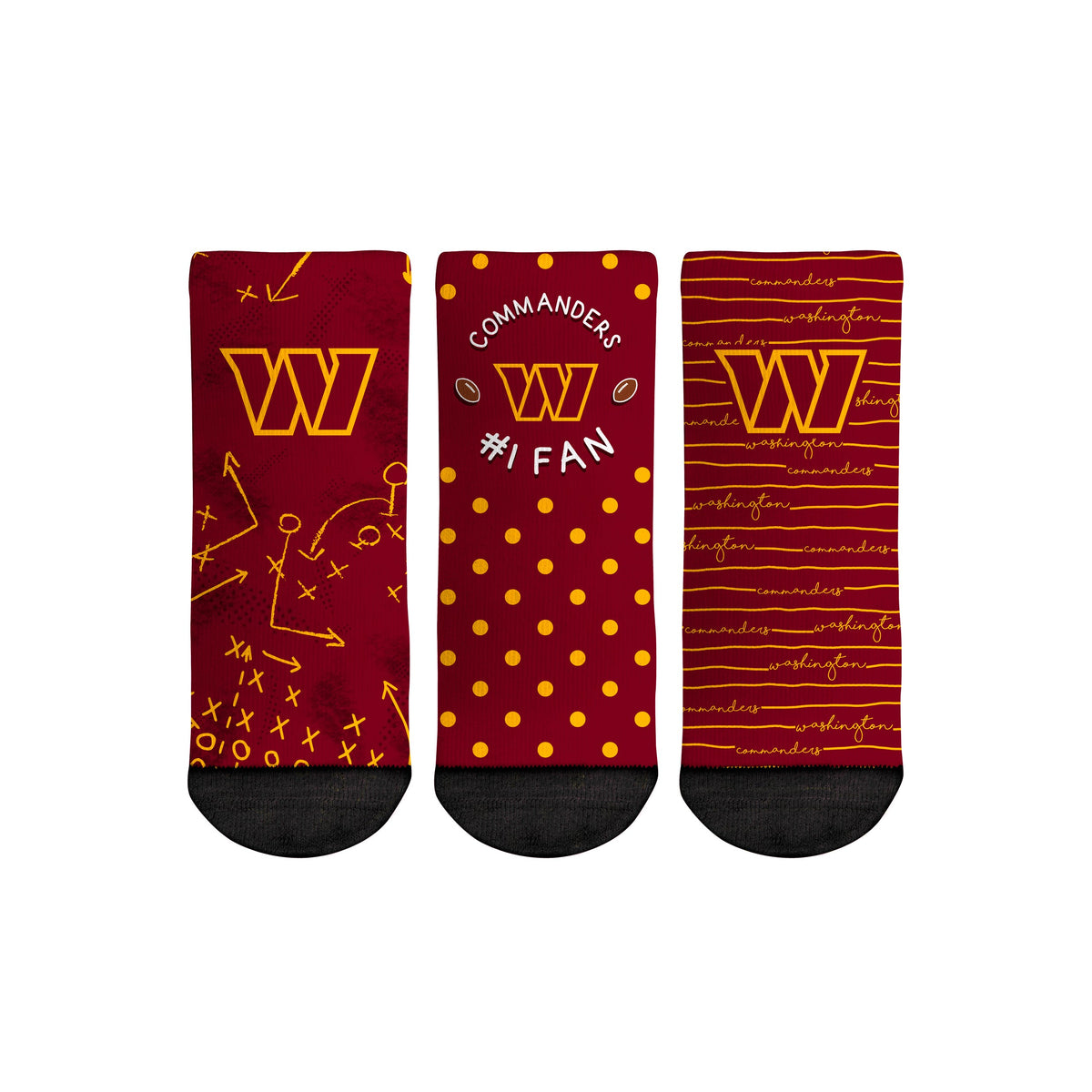 Washington Commanders - Number 1 Fan 3-Pack (Toddler) Socks