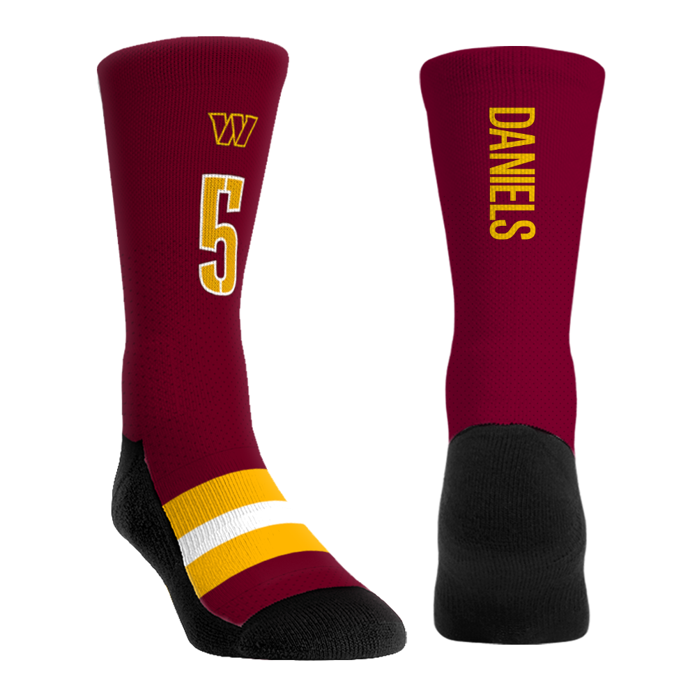 Jayden Daniels - Washington Commanders - Jersey (Burgundy) Crew Socks